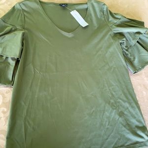Ann Taylor Cotton Green Top